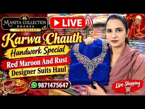 🔥🔥Karwa Chauth Handwork Special Red Maroon And Rust Designer Suits Haul 9871475647🔥🔥